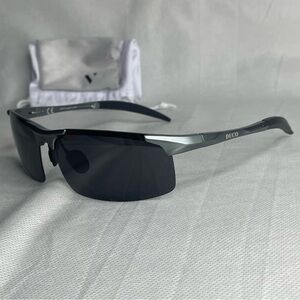 Duco Italian Designed Sport Wrap Sunglasses Gunmetal Black DC8177S 68-16-126
